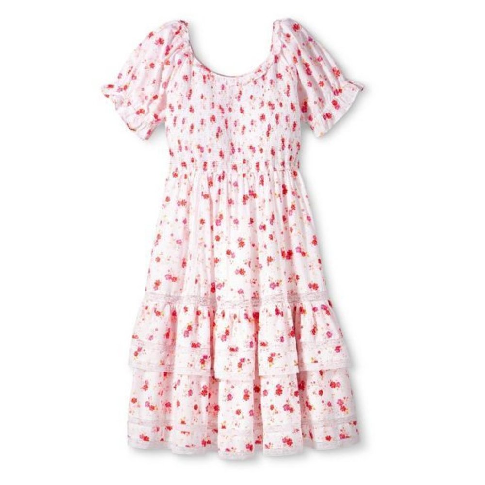 LoveShackFancy Cosette Smocked Puff Sleeve Dress